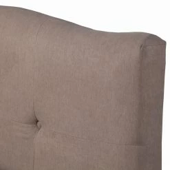 Hot Sale 🛒 Queen Alpine Furniture Amanda Upholstered Platform Bed - Haskett Jute ⭐ -Beds Shop detail2ALPE323