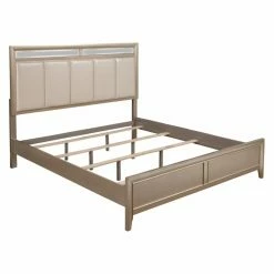 New 🔥 Queen Alpine Furniture Silver Dreams Upholstered Panel Bed 🧨 -Beds Shop detail2ALPE494