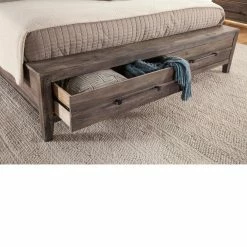 New 🎉 King American Woodcrafters Aurora Platform Sleigh Bed 🎁 -Beds Shop detail2AWR1331