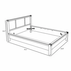 Discount 🎁 Full/Double ArteMob Ethan Solid French Oak Platform Bed 🧨 -Beds Shop detail2AZIN169