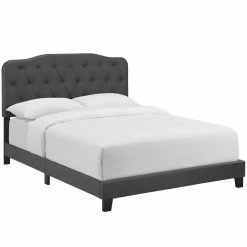 Hot Sale 😀 King Modway Amelia Faux Leather Upholstered Tufted Panel Bed 🔥 -Beds Shop detail2EEI2390