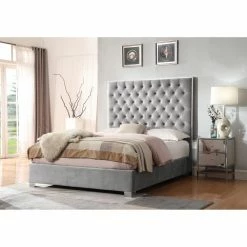 Top 10 π Wallace & Bay California King Wallace & Bay James Silver Gray Button Tufted Panel Bed π 12 Top 10 π Wallace & Bay California King Wallace & Bay James Silver Gray Button Tufted Panel Bed π -Beds Shop detail2EMER1741