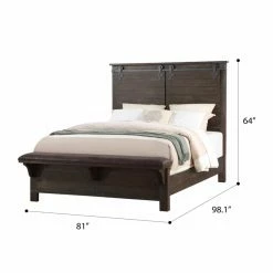 Buy ⌛ Wallace & Bay Kelley Bed With Padded Bench - King 🔔 -Beds Shop detail2EMER2241
