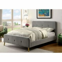 New 💯 Queen Furniture Of America Leandra Upholstered Platform Bed 🛒 -Beds Shop detail2ENLB2951