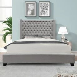 Buy 🧨 California King Best Master Furniture Jamie Upholstered Tower Low Profile Bed 🎁 -Beds Shop detail2FIRR144