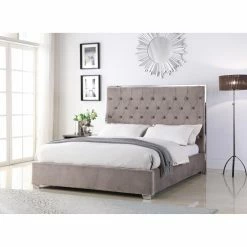 Wholesale 😀 California King Best Master Furniture Lexa Tufted Velour Platform Bed 😀 -Beds Shop detail2FIRR234