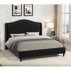Wholesale ✔️ Best Master Furniture Franklin Velvet Tufted Wingback Platform Bed - California King - Blue 😍 -Beds Shop detail2FIRR317