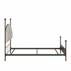 Best deal 🛒 Full/Double HN Home Ventura Transitional Upholstered Metal Standard Bed 🛒 -Beds Shop detail2HME2878