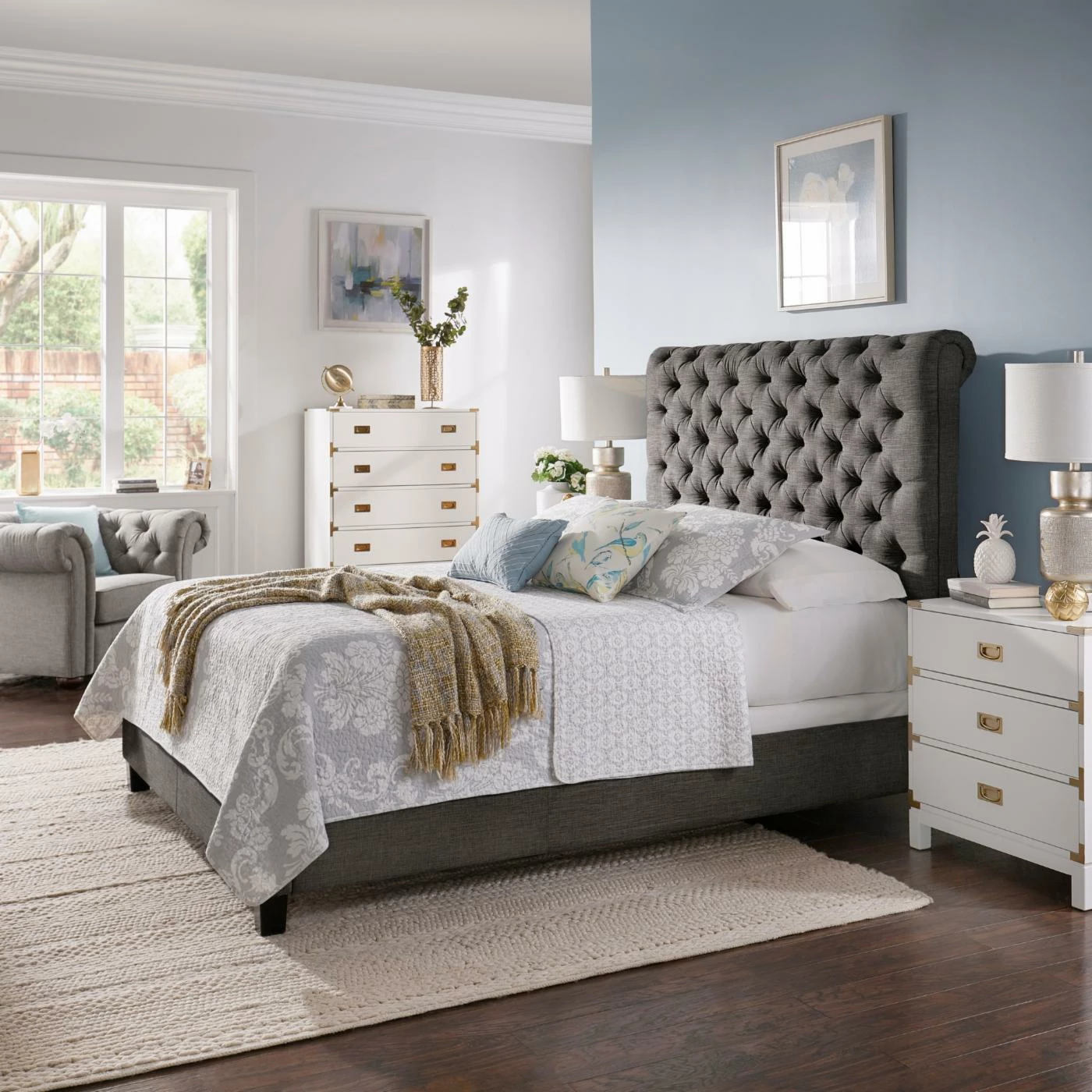 Cheapest β€οΈ Queen Weston Home Fillmore Diamond-Tufted Rolled Top Bed π 6 Cheapest β€οΈ Queen Weston Home Fillmore Diamond-Tufted Rolled Top Bed π - Image 4