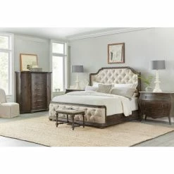 Cheapest 🔥 Hooker Furniture Traditions Upholstered Panel Bed - Maduro - King 🥰 -Beds Shop detail2HOOK6363