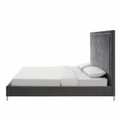Top 10 😀 Queen Inspired Home Reese Velvet Upholstered Platform Bed 👍 -Beds Shop detail2INSP073