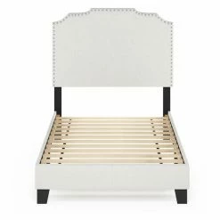 Best Sale 🎉 King Furinno Nadia Nailhead Trim Upholstered Platform Bed 🤩 -Beds Shop detail2LLYT617