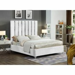 Best Pirce 🎁 King Meridian Furniture Inc Enzo Upholstered Panel Bed 👍 -Beds Shop detail2MERI593