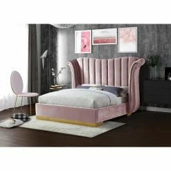 New β King Meridian Furniture Inc Flora Upholstered Wingback Low Profile Bed With Nailhead Trim π₯ 11 New β King Meridian Furniture Inc Flora Upholstered Wingback Low Profile Bed With Nailhead Trim π₯ -Beds Shop detail2MERI594