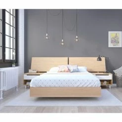 New ⭐ Queen Nexera Karlstad Platform Bed 👍 -Beds Shop detail2MFI683