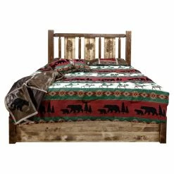 Wholesale 🎁 Queen Montana Woodworks Homestead Collection Platform Bed With Storage With Laser Engraved Design 🛒 -Beds Shop detail2MONT379