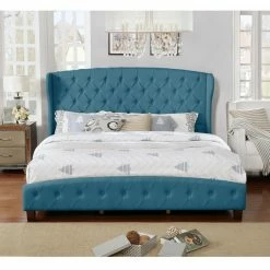 Brand new 🎁 Queen Nathaniel Home Jayce Upholstered Wingback Platform Bed ❤️ -Beds Shop detail2NATH074