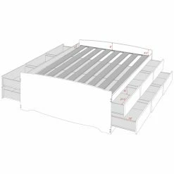 Coupon 🧨 Prepac Manufacturing Queen Prepac Tall Storage Platform Bed 🎉 -Beds Shop detail2PRM096