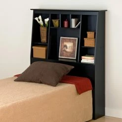 Promo 👏 Prepac Manufacturing Queen Prepac Tall Bookcase Platform Bed 🔔 -Beds Shop detail2PRM101