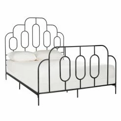 Outlet 😉 Queen Safavieh Paloma Retro Low Profile Bed ⌛ -Beds Shop detail2SAV10540