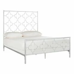 Best Pirce 😉 Queen Safavieh Morris Lattice Metal Panel Bed ⭐ -Beds Shop detail2SAV9635