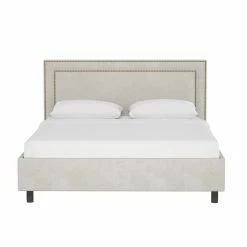 Flash Sale 😉 All Other Brands California King Upholstered Platform Bed With Nailhead Border 🎁 -Beds Shop detail2SKY2361