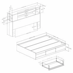 Hot Sale π South Shore Vito Queen Mates Bed With Drawers And Bookcase Headboard Set π 9 Hot Sale π South Shore Vito Queen Mates Bed With Drawers And Bookcase Headboard Set π -Beds Shop detail2SSI1428
