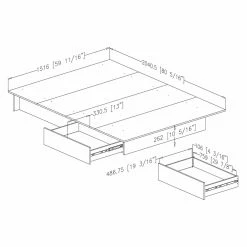 Hot Sale 🎉 South Shore Step One Full/Queen Platform Bed With Drawers 🛒 -Beds Shop detail2SSI1549