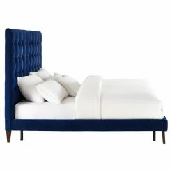 Best deal 🧨 Queen TOV Furniture Eden Velvet Upholstered Platform Bed 🛒 -Beds Shop detail2TOVF002