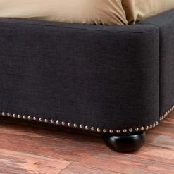 New 👏 King TOV Furniture Finley Upholstered Platform Bed 👍 -Beds Shop detail2TOVF003
