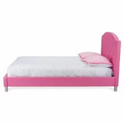 Cheapest 😉 Baxton Studio Canterbury Hot Pink Faux Leather Queen Size Platform Bed 👍 -Beds Shop detail2WSI3518