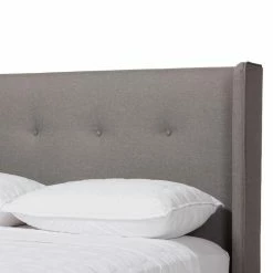 New 👏 King Baxton Studio Brooklyn Fabric Platform Bed ✨ -Beds Shop detail2WSI3595