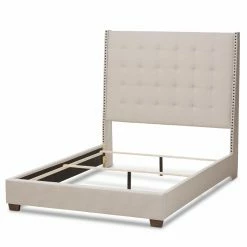 Wholesale ❤️ King Baxton Studio Georgette Modern And Contemporary Fabric Upholstered Panel Bed 😀 -Beds Shop detail2WSI3817