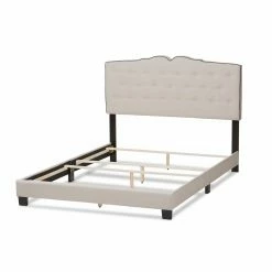 Wholesale 😉 King Baxton Studio Vivienne Upholstered Low Profile Bed 🌟 -Beds Shop detail2WSI3842