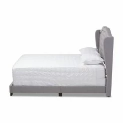 Best deal 🔔 King Baxton Studio Aden Upholstered Low Profile Bed 🧨 -Beds Shop detail2WSI4037