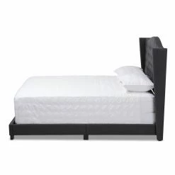 Cheap 🎁 Queen HN Home Pearland Transitional Upholstered Low Profile Bed ❤️ -Beds Shop detail2WSI4038