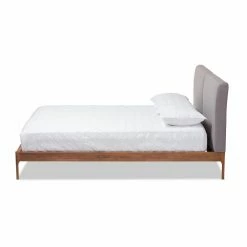 Cheapest ✨ King HN Home Calvin Mid-Century Modern Upholstered Platform Bed 😉 -Beds Shop detail2WSI4039