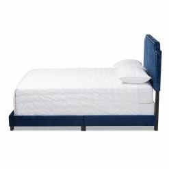 Coupon 🌟 King Baxton Studio Darcy Velvet Upholstered Low Profile Bed 😉 -Beds Shop detail2WSI4042