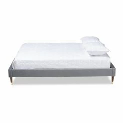 Best Sale ❤️ Queen HN Home Zinnia Glam Luxe Velvet Upholstered Platform Bed ⌛ -Beds Shop detail2WSI4533