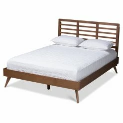 Best reviews of ✨ Queen HN Home Krier Mid-Century Modern Wood Platform Bed 💯 -Beds Shop detail2WSI4596