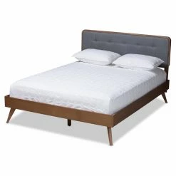 Best deal ⭐ King Baxton Studio Dilara Upholstered Wood Platform Bed 🔔 -Beds Shop detail2WSI4598