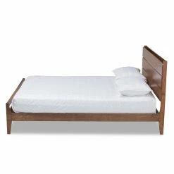 Best deal 😀 Queen Baxton Studio Avena Mid-Century Modern Platform Bed ⌛ -Beds Shop detail2WSI4681