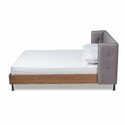 Discount 🧨 King Baxton Studio Catarina Mid-Century Modern Platform Bed 🔥 -Beds Shop detail2WSI4682
