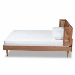 Best Sale 🤩 King Baxton Studio Rina Mid-Century Modern Platform Bed ✔️ -Beds Shop detail2WSI4687