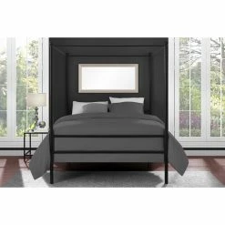 Discount 🥰 Mainstays Queen Metal Canopy Platform Bed 🌟 -Beds Shop detail3AMW1637