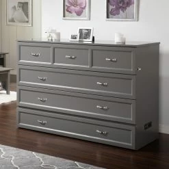 Brand new ❤️ Queen AFI Furnishings Deerfield Chest Murphy Bed With Charging Station ⭐ -Beds Shop detail3ATF915