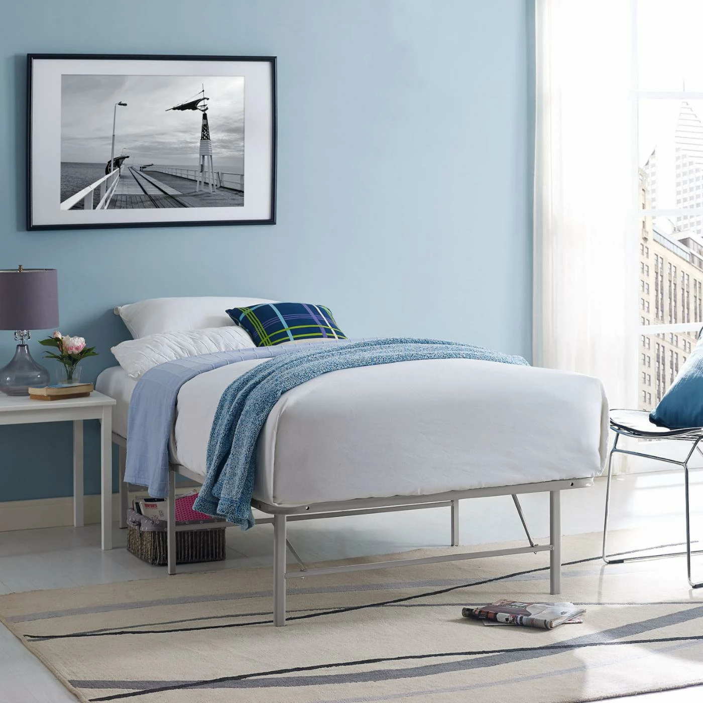 Promo π₯° Queen Modway Horizons Stainless Steel Bed Frame β 8 Promo π₯° Queen Modway Horizons Stainless Steel Bed Frame β - Image 6