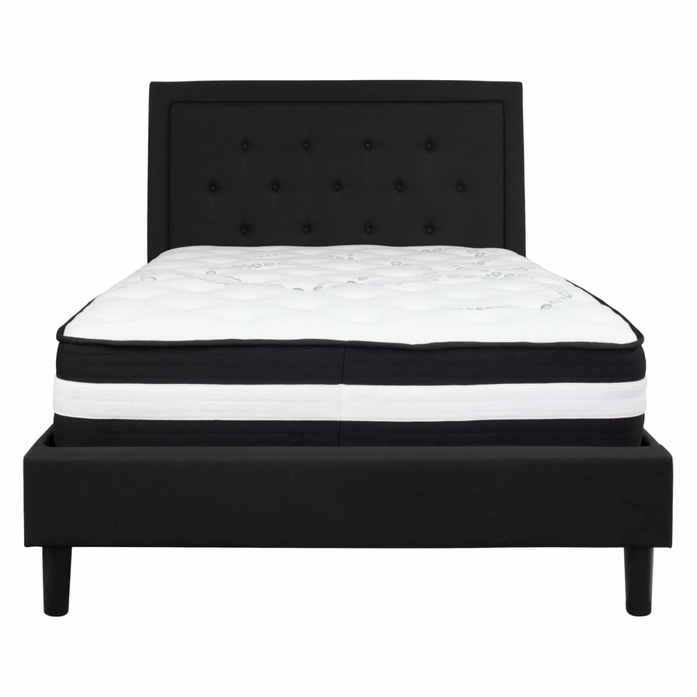 Best Pirce ⌛ King Flash Furniture Roxbury Tufted Upholstered Platform Bed With Pocket Spring Mattress ✔️ 8 Best Pirce ⌛ King Flash Furniture Roxbury Tufted Upholstered Platform Bed With Pocket Spring Mattress ✔️ - Image 6