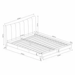 Cheapest 🤩 Double / Full Size Beds Gold Sparrow Morgan Pebble Upholstered Channel Tufted Platform Bed 🎁 -Beds Shop detail3GOLP168