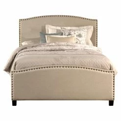 Promo 🎉 King Hillsdale Furniture Kerstein Nail Head Upholstered Panel Bed 🎁 -Beds Shop detail3HL4550